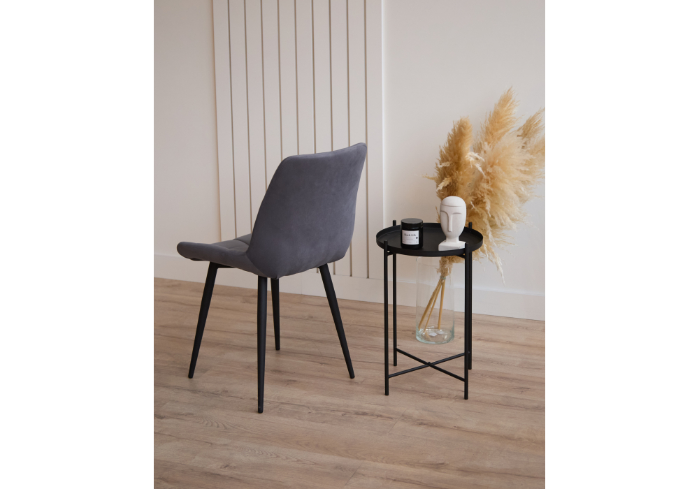 фото стул на металлокаркасе woodville челси к темно-серый (zd 995) / черный 632460 | 220svet.ru