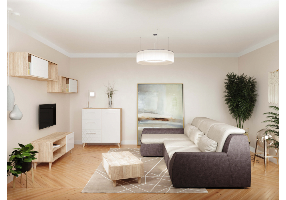 фото шкаф woodville мариус дуб баррик / белый матовый 402339 | 220svet.ru