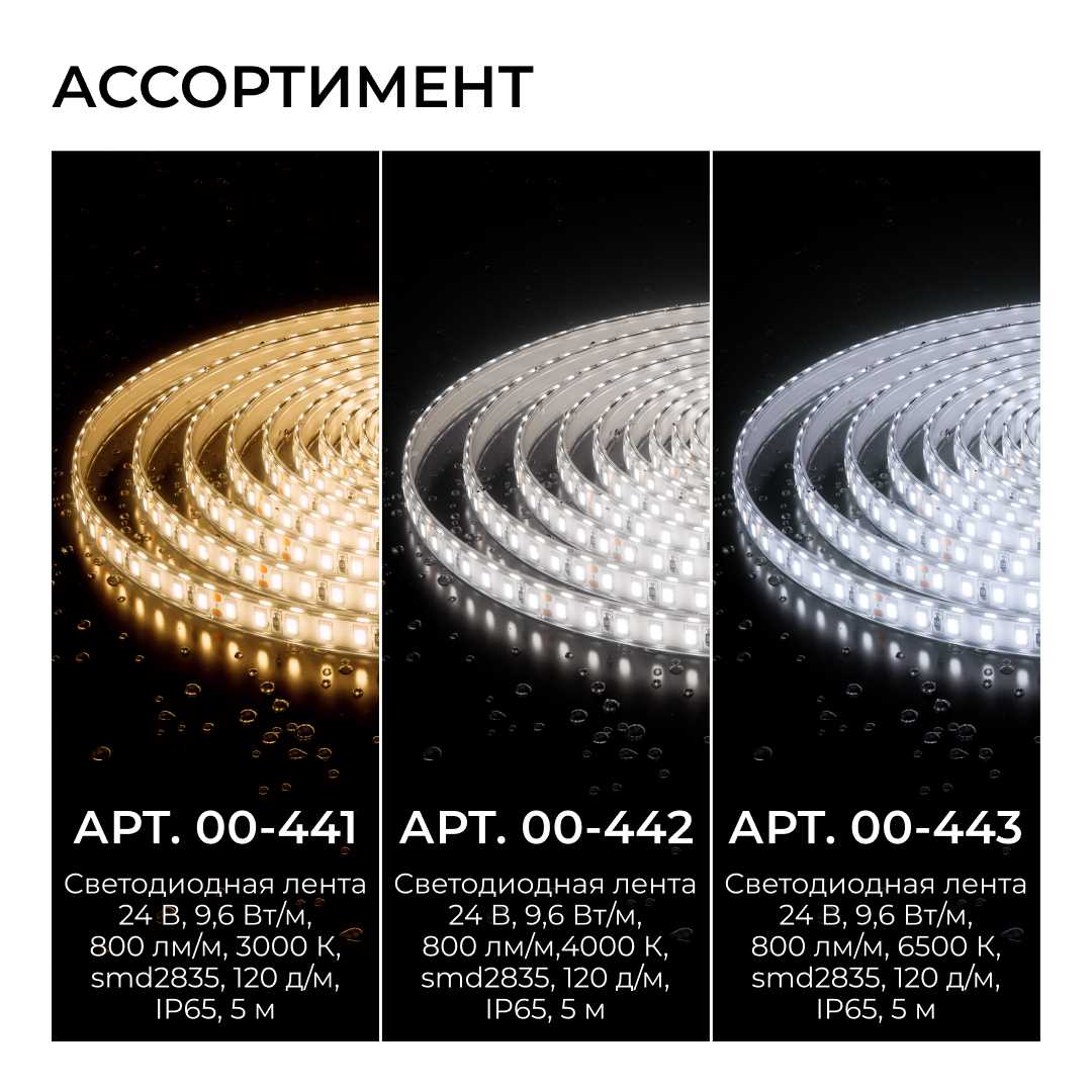 фото светодиодная лента apeyron 9,6w/m 120led/m 2835smd теплый белый 5m 00-441 | 220svet.ru