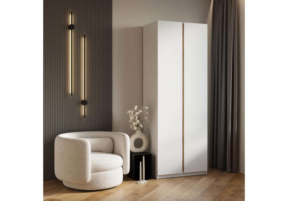 фото шкаф двухстворчатый woodville кассий 02 2-х ств белый 679659 | 220svet.ru