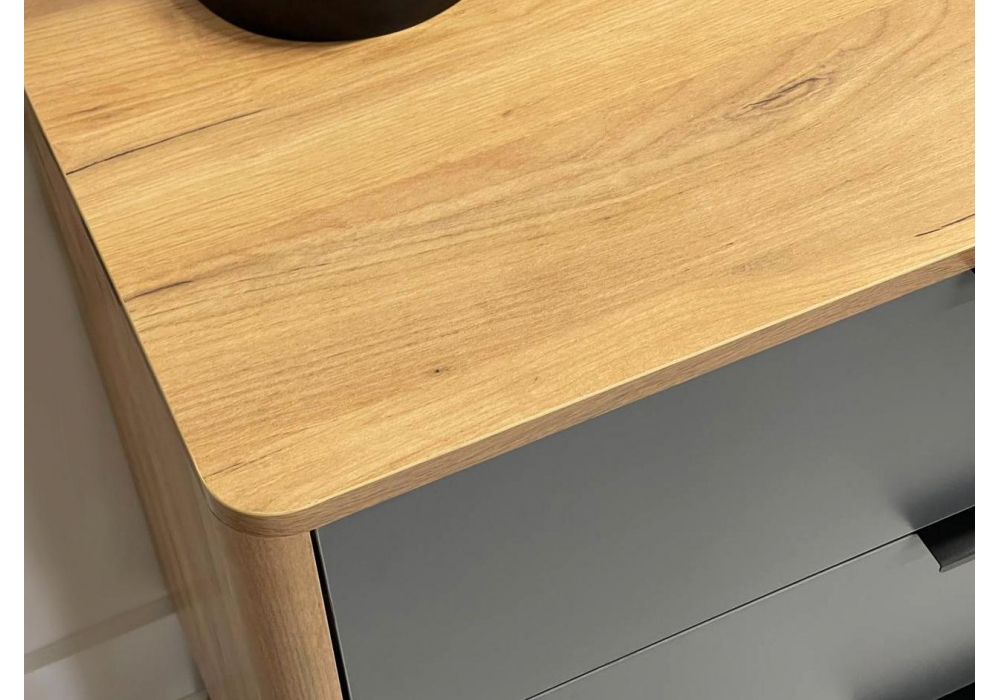 фото комод woodville адам дуб крафт золотой/графит 576847 | 220svet.ru