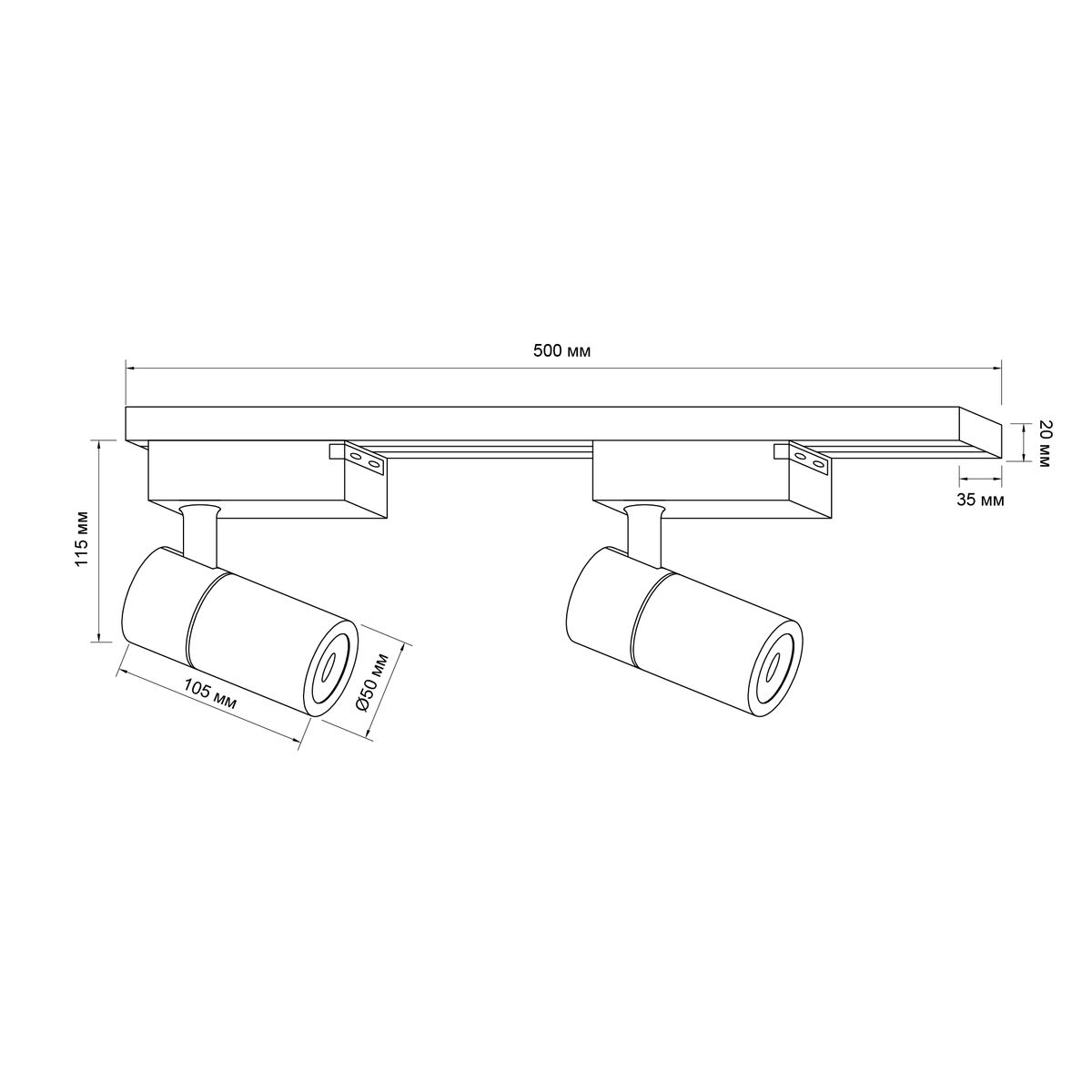фото комплект из 2 трековых светодиодных светильников на шинопроводе apeyron 07-40 | 220svet.ru
