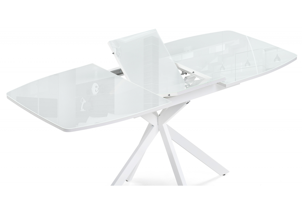 фото стол стеклянный  раскладной woodville тамаса белый 584296 | 220svet.ru