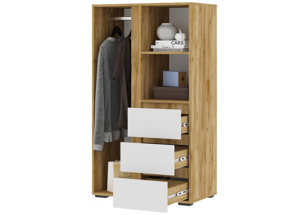 фото шкаф woodville элла белый / дуб крафт золото 548005 | 220svet.ru