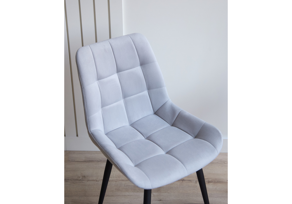 фото стул вращающийся на металлокаркасе woodville челси 360 к светло-серый (zd 960) / черный 632453 | 220svet.ru