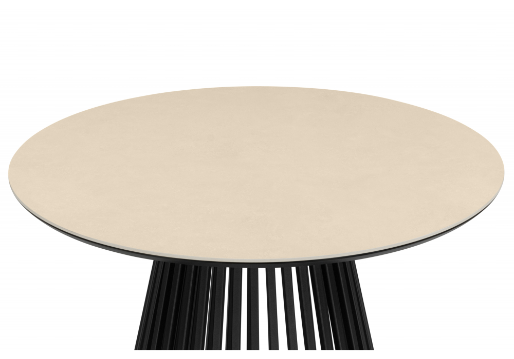 фото керамический стол woodville нэнси 90 okara light yellow / черный 664914 | 220svet.ru