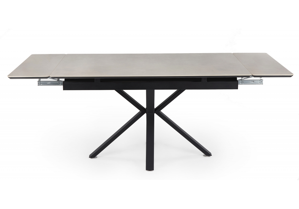 фото керамический стол раскладной woodville старлайт 140 (200) х 80 carmen light grey / черный 622893 | 220svet.ru