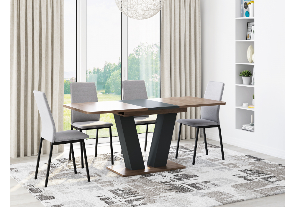 фото стол раскладной woodville сиатан дуб табачный / графит 514763 | 220svet.ru