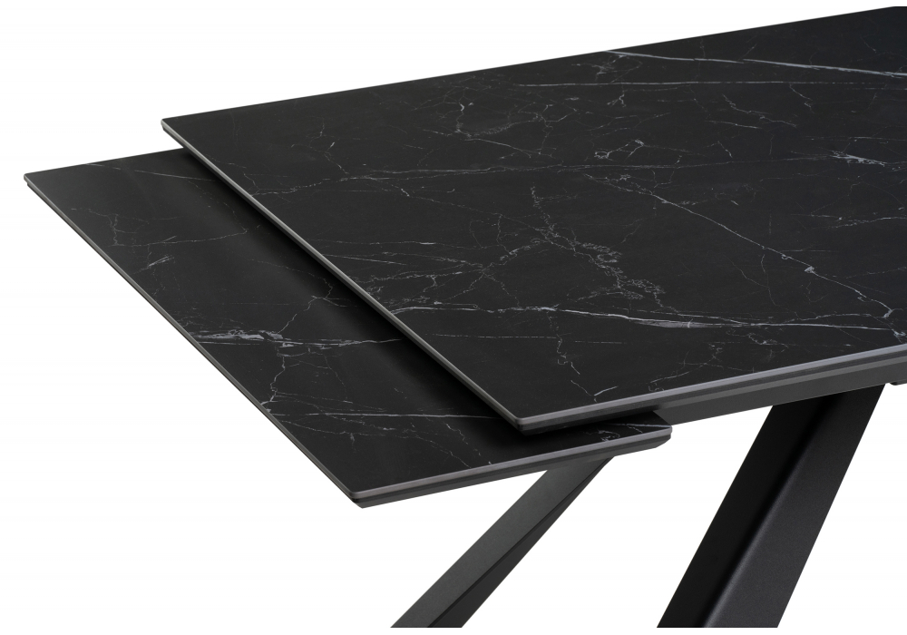 фото керамический стол раскладной woodville геральд черный 588059 | 220svet.ru