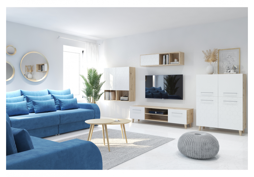 фото шкаф woodville мариус дуб баррик / белый матовый 402339 | 220svet.ru