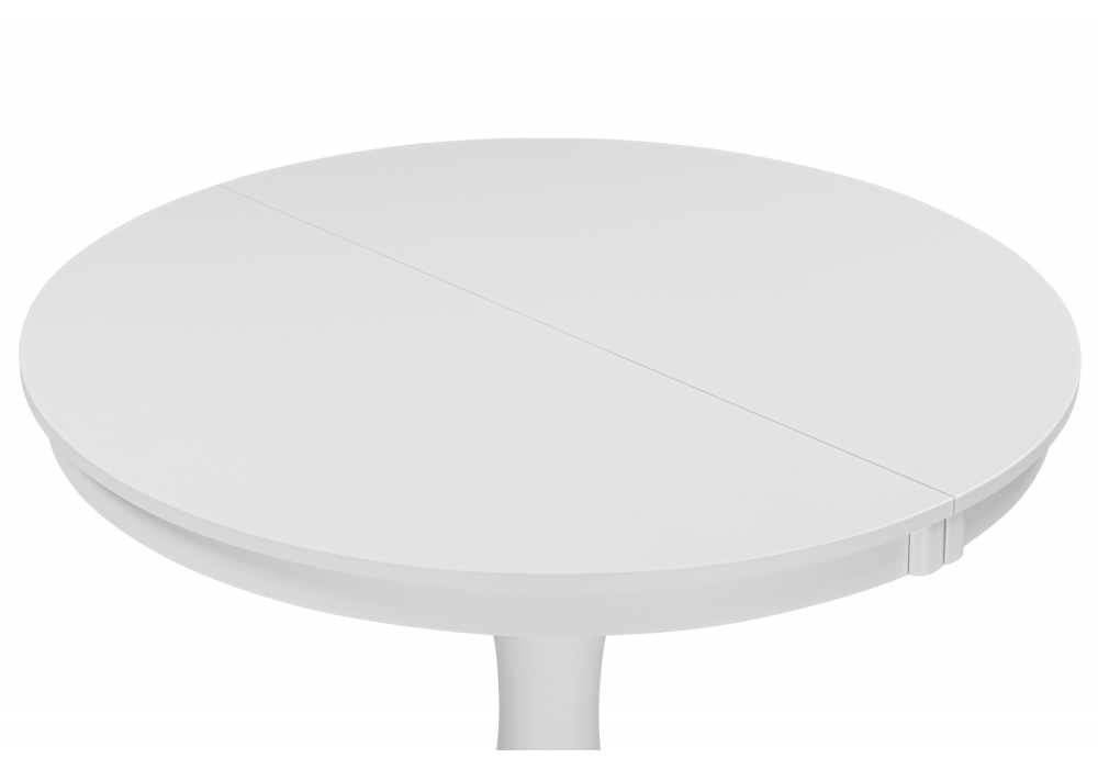 фото стол деревянный раскладной 90(130)x90 woodville амадей белый матовый 620601 | 220svet.ru