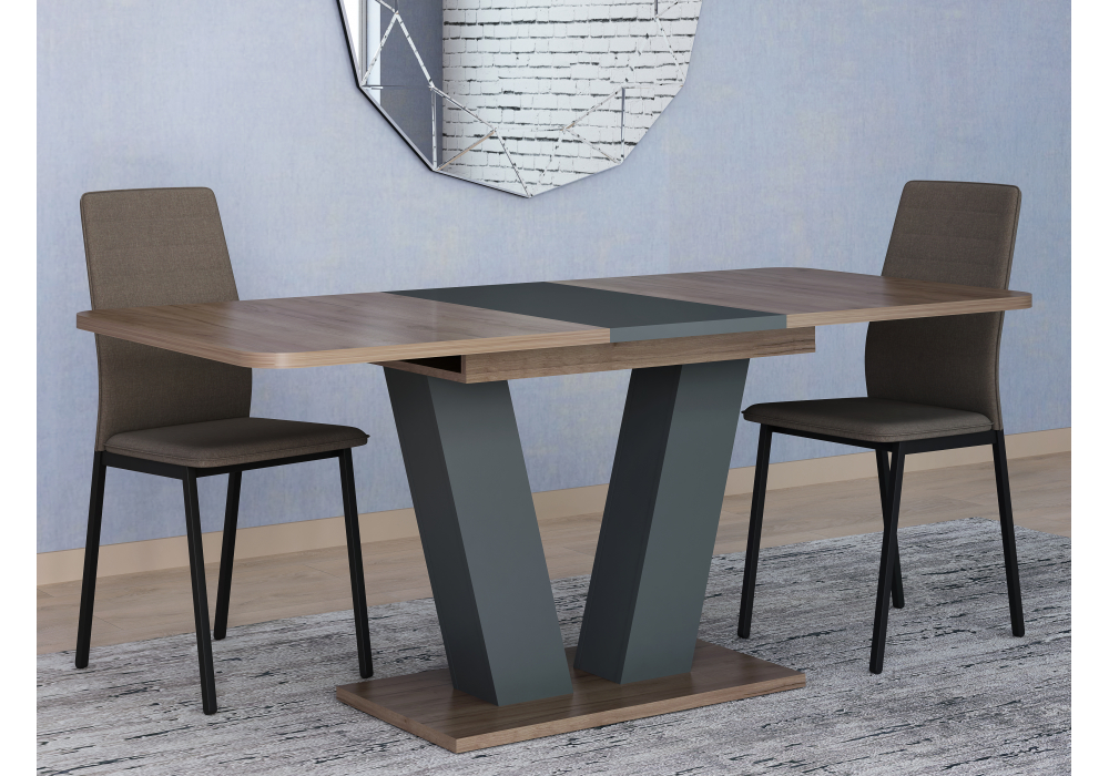 фото стол раскладной woodville сиатан дуб табачный / графит 514763 | 220svet.ru