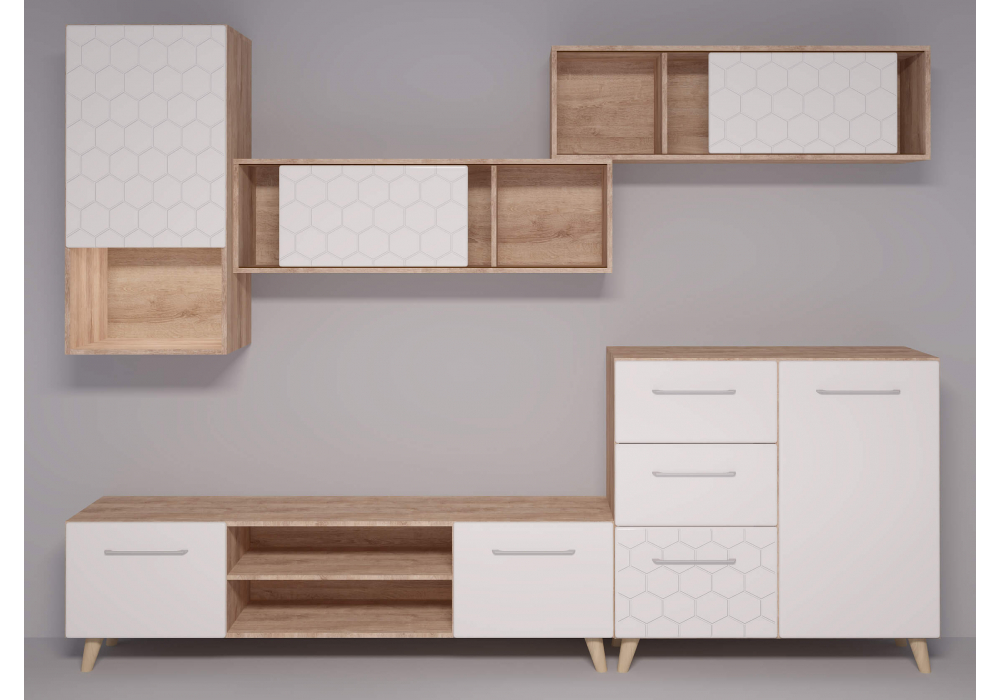 фото шкаф woodville мариус дуб баррик / белый матовый 402339 | 220svet.ru