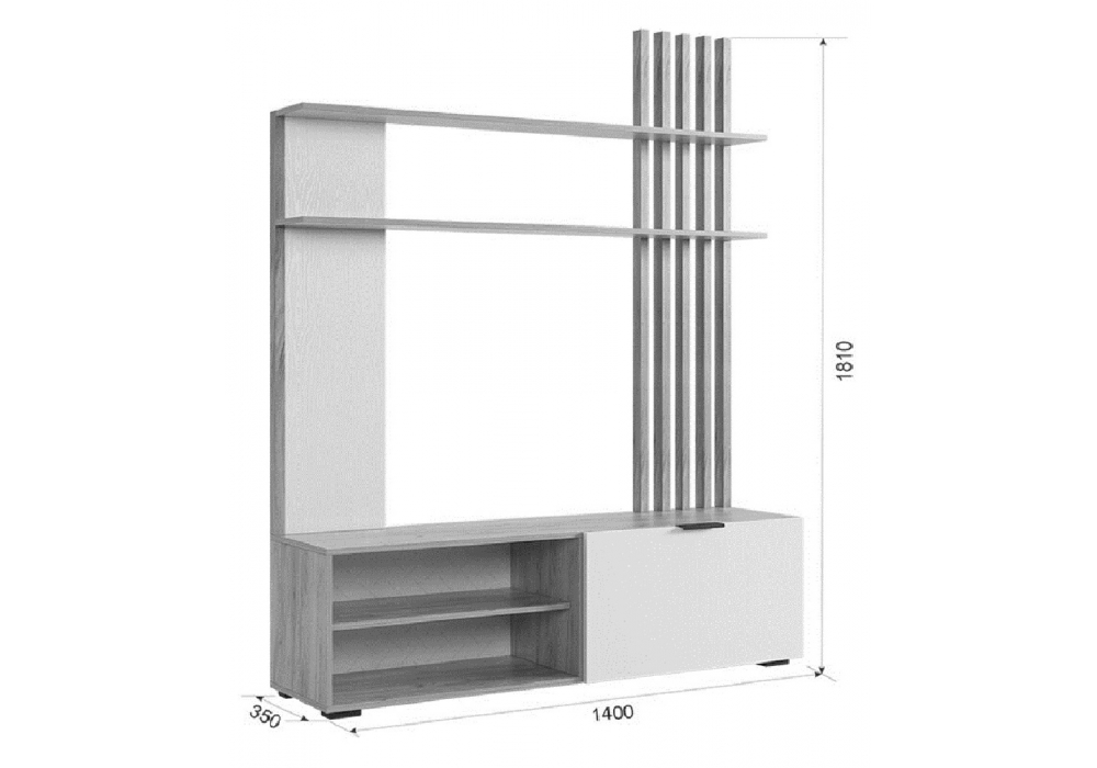 фото гостиная woodville бери дуб крафт золотой / графит 570022 | 220svet.ru