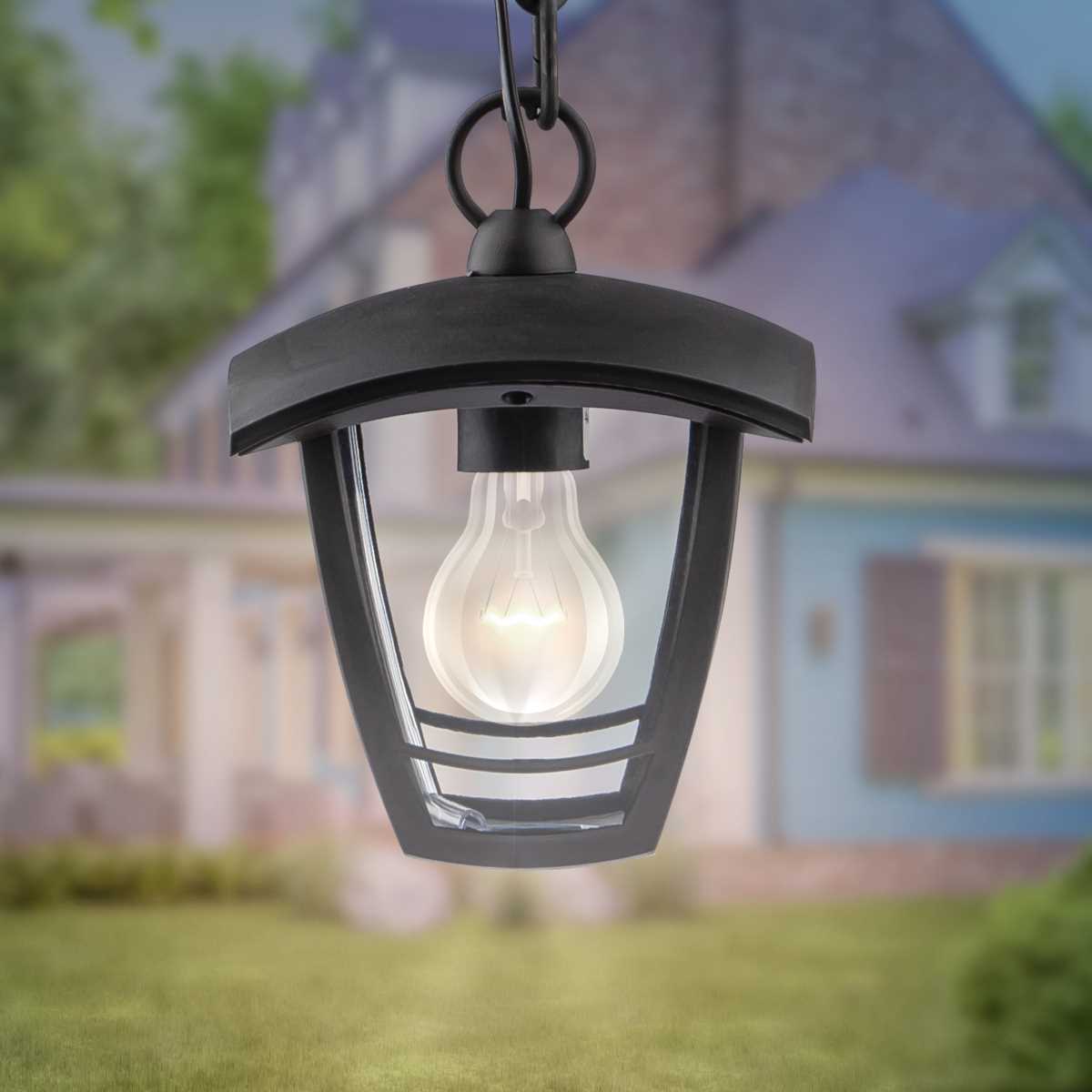 фото садово-парковый светильник эра «марсель» нсу 07-40-001 черный 4-гранный подвесной ip44 е27 max60вт б0051193 | 220svet.ru