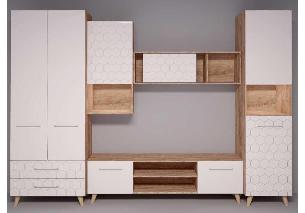 фото шкаф woodville мариус дуб баррик / белый матовый 402339 | 220svet.ru