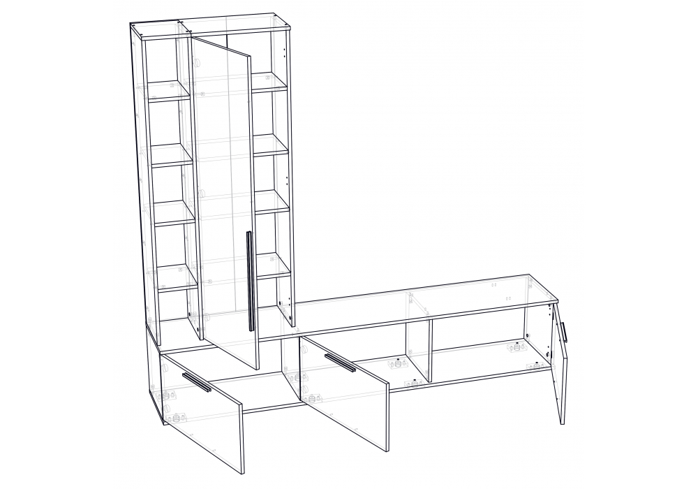 фото тв-тумба woodville филеста белый / дуб вотан 664895 | 220svet.ru
