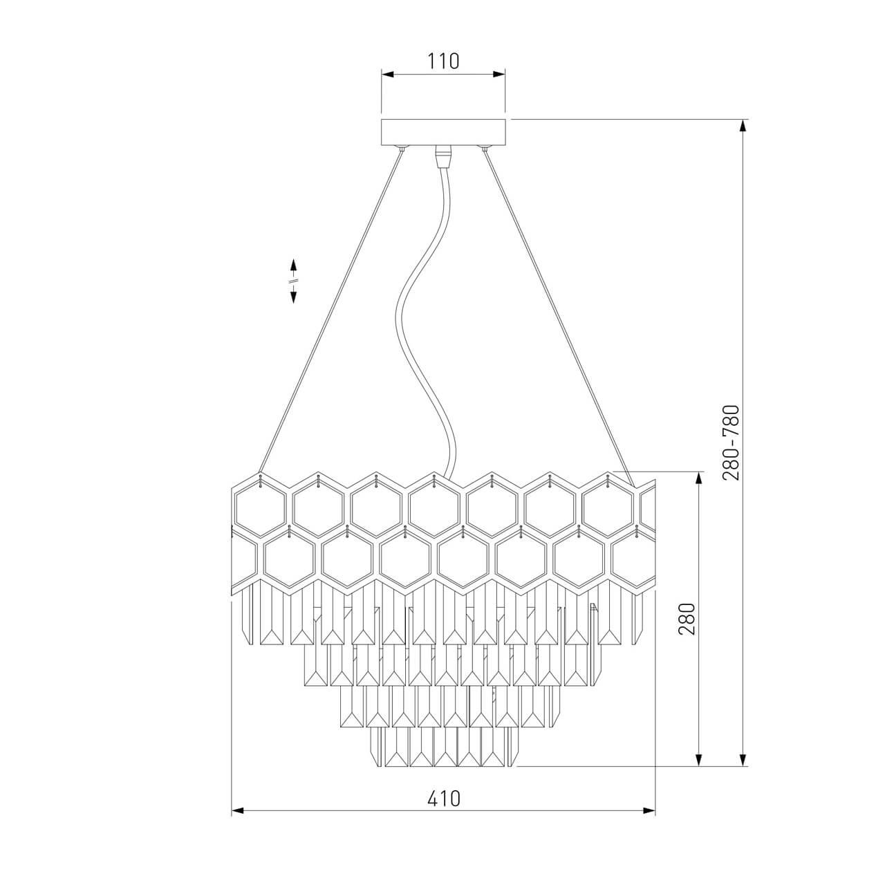 фото подвесная люстра eurosvet ariana 10124/5 золото/прозрачный хрусталь strotskis smart | 220svet.ru