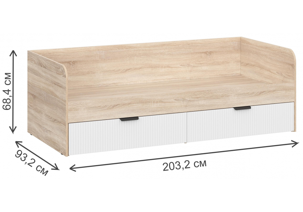 фото кровать woodville стокгольм дуб сонома / line софт пломбир 579695 | 220svet.ru