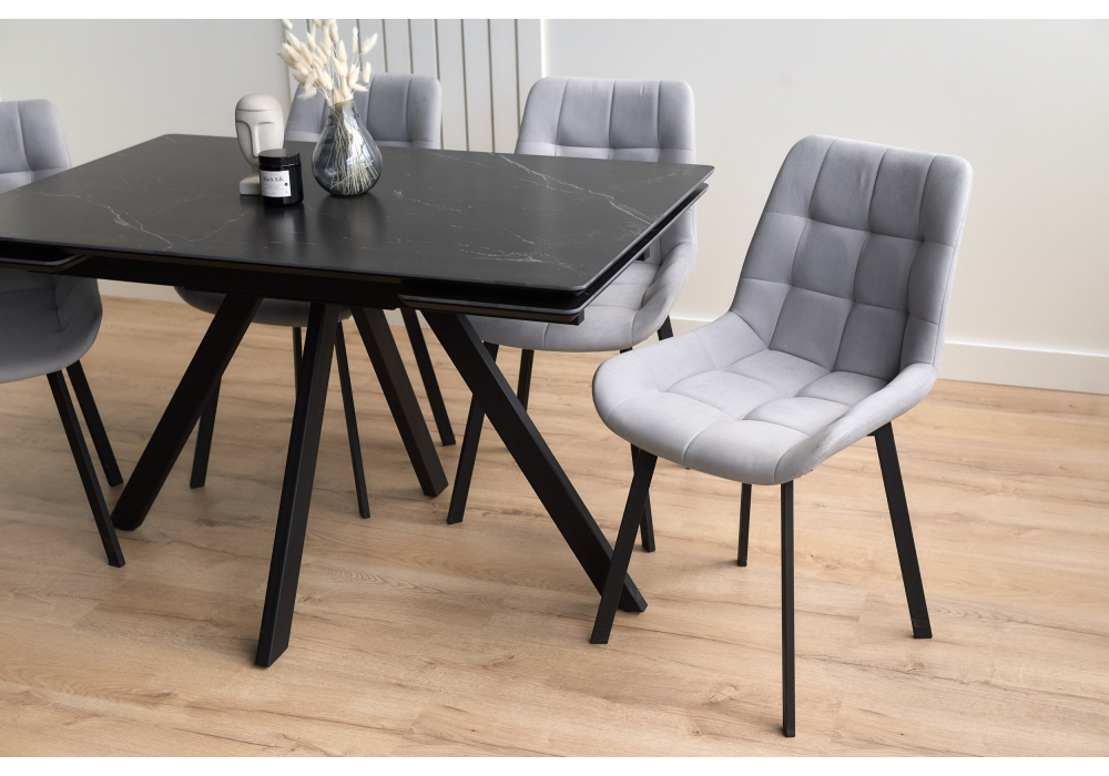 фото керамический стол раскладной 120(180)х80 woodville вилли shakespeare black / черный 622897 | 220svet.ru