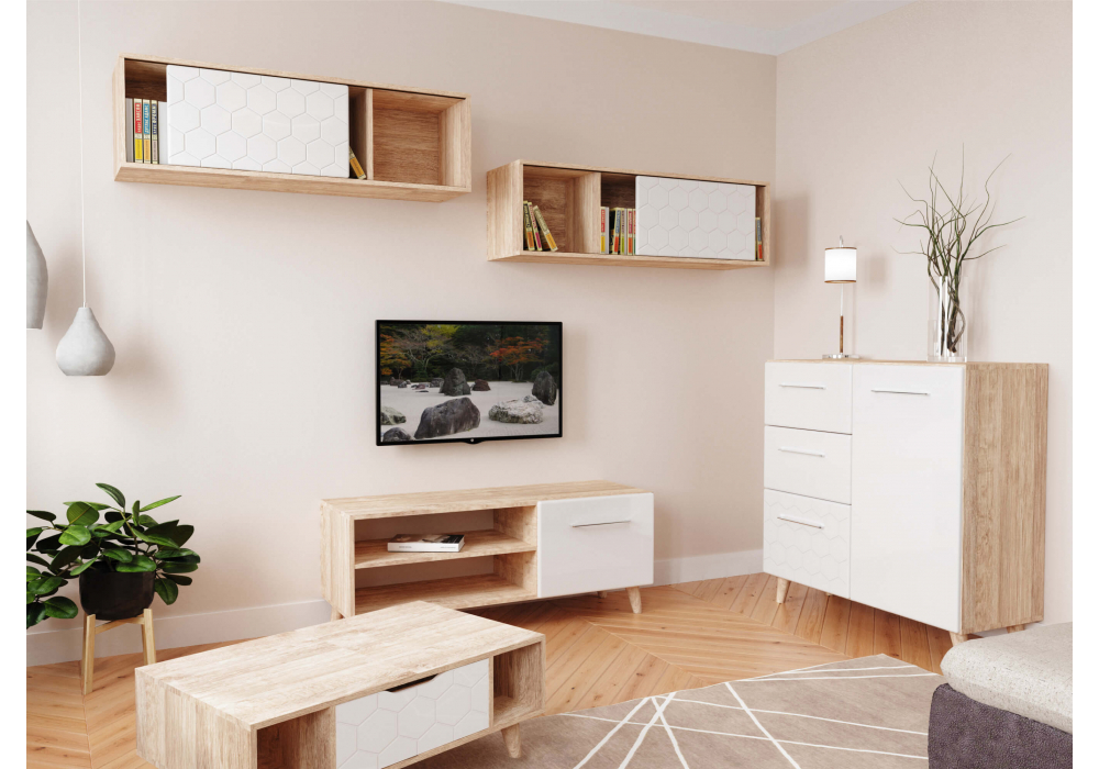 фото шкаф woodville мариус дуб баррик / белый матовый 402339 | 220svet.ru