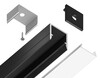 Миниатюра фото алюминиевый профиль накладной для светодиодной ленты до 8мм ambrella light illumination gp1650bk | 220svet.ru
