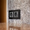 Миниатюра фото рамка из металла на 2 поста werkel aluminium черный алюминий w0021708 | 220svet.ru