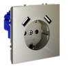 Миниатюра фото розетка встраиваемая с заземлением и защитными шторками, 16а, с usb, a+a voltum s70 vls040404 (шелк) | 220svet.ru