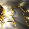 Миниатюра фото гирлянда нить 10м тепло-белая 220в, 100 led, провод золотой каучук 2,3мм, ip65 ltc eco100-2-2ww | 220svet.ru