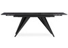 Миниатюра фото стол стеклянный рнаскладной 140(200)х80  woodville дарвин черный мрамор / черный 625983 | 220svet.ru