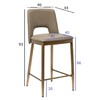 Миниатюра фото стул барный экокожа бежевый+бронза garda decor 163yh-16574 | 220svet.ru