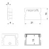 Миниатюра фото заглушка deko-light end cap p-au-02-15 set 2 pcs 978072 | 220svet.ru