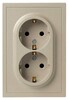 Миниатюра фото розетка эра galaxy 15-2104-04 с заземлением двойная 2x2p+e schuko 16а-250в ip20 шампань б0070684 | 220svet.ru