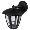 Миниатюра фото садово-парковый светильник эра «дели 3» дбу 07-8-006 черный 6-гранный настенный ip44 светодиодный 8вт 3000k б0064274 | 220svet.ru