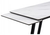 Миниатюра фото керамический стол раскладной woodville памелла 140(200)х80 белый мрамор alpin white / черный 612903 | 220svet.ru