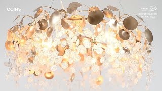 Миниатюра фото подвесная люстра odeon light coins 5104/10 золотистый | 220svet.ru